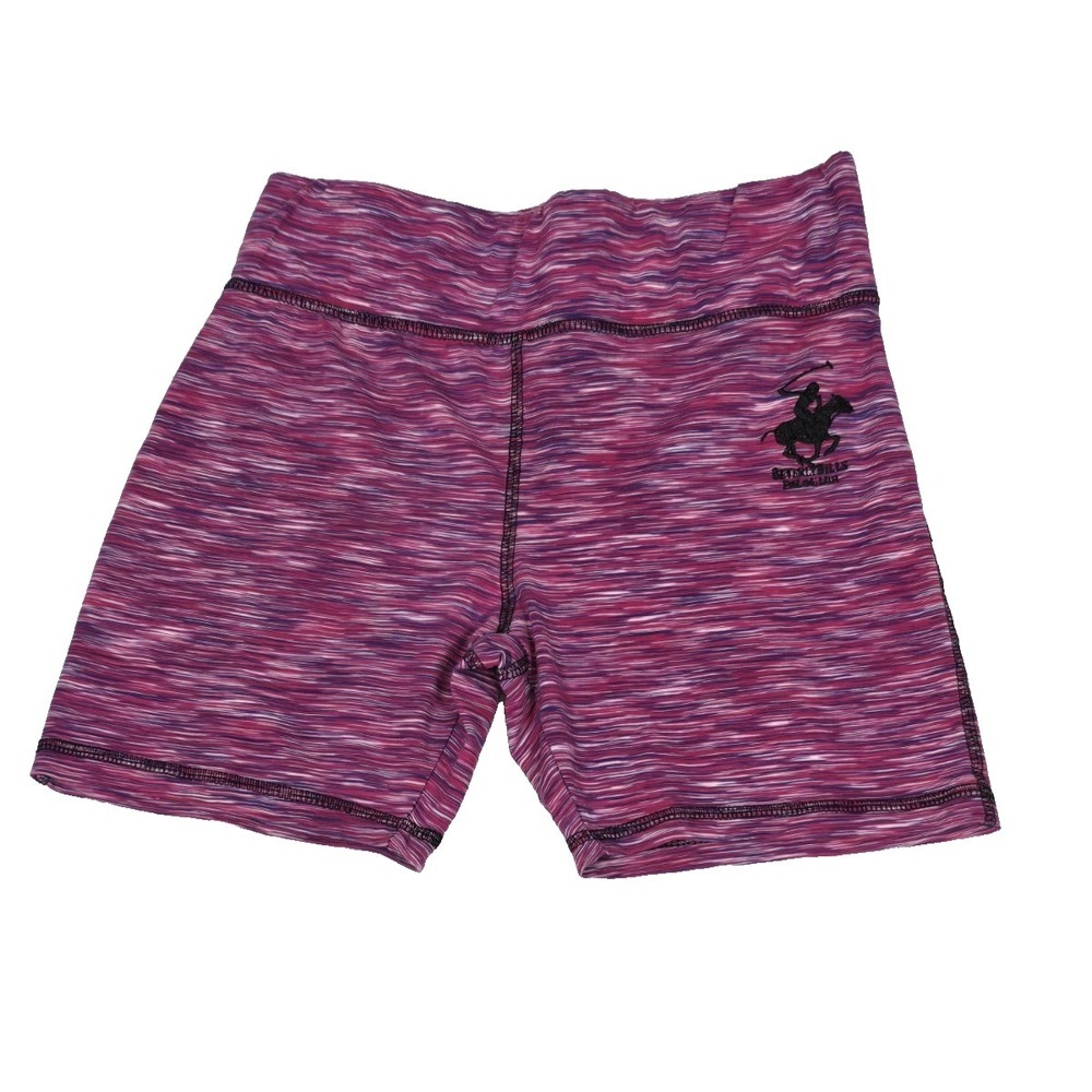 Beverly Hills Polo Club Womens Pink Stripe Training Activewear Shorts Size Small